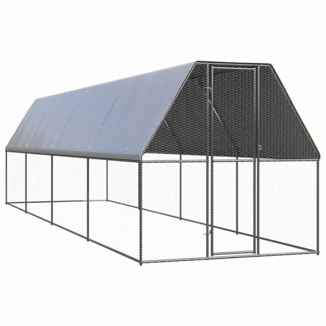 vidaXL 露天鶏掘っ建て小屋 2x8x2m ジンクメッキ鋼製毛の荒物&愛玩動物装具 愛玩動物装具 小毛の荒物装具 小毛の荒物 繁殖・臥せ篭(代引不可)【貨物輸送無料】