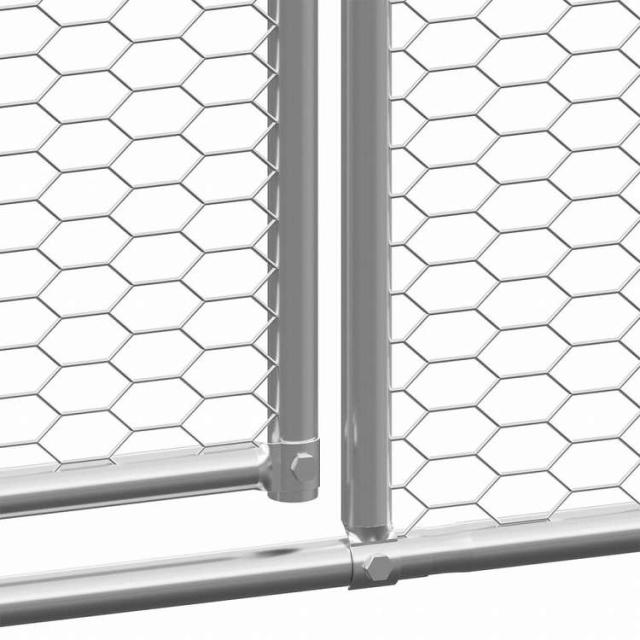 vidaXL 露天鶏掘っ建て小屋 2x8x2m ジンクメッキ鋼製毛の荒物&amp;愛玩動物装具 愛玩動物装具 小毛の荒物装具 小毛の荒物 繁殖・臥せ篭(代引不可)【貨物輸送無料】