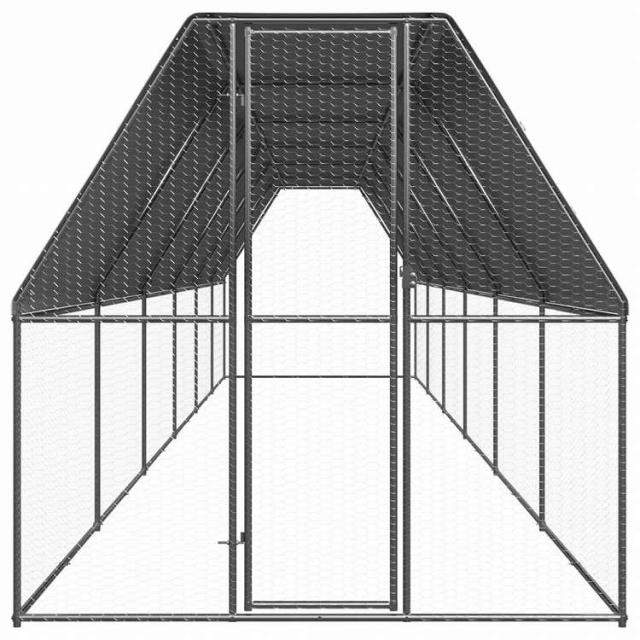 vidaXL 屋外鶏小屋 2x12x2m 亜鉛メッキ鋼製動物&ペット用品 ペット用品 小動物用品 小動物 飼育・ケージ(代引不可)【送料無料】_1