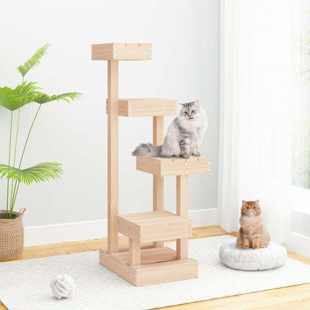 vidaXL キャットツリー 45.5x49x103 cm パイン無垢材動物&ペット用品 ペット用品 猫用品 猫用家具(代引不可)【送料無料】