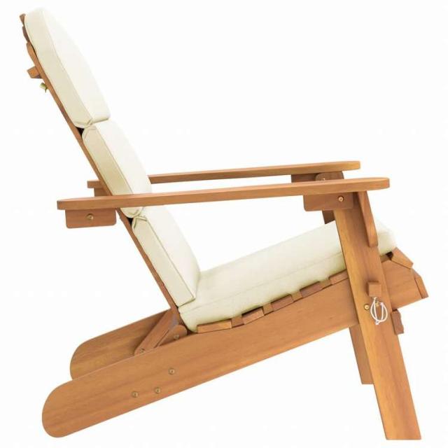 vidaXL アディロンダックガーデンチェア クッション付き アカシア無垢材家具 アウトドア家具 屋外椅子 アウトドアベンチチェア(代引不可)【送料無料】_3