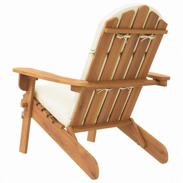 vidaXL アディロンダックガーデンチェア クッション付き アカシア無垢材家具 アウトドア家具 屋外椅子 アウトドアベンチチェア(代引不可)【送料無料】_4