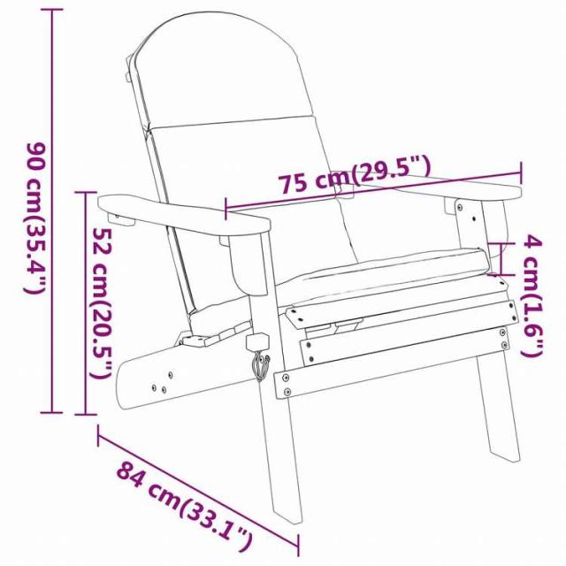 vidaXL アディロンダックガーデンチェア クッション付き アカシア無垢材家具 アウトドア家具 屋外椅子 アウトドアベンチチェア(代引不可)【送料無料】_7