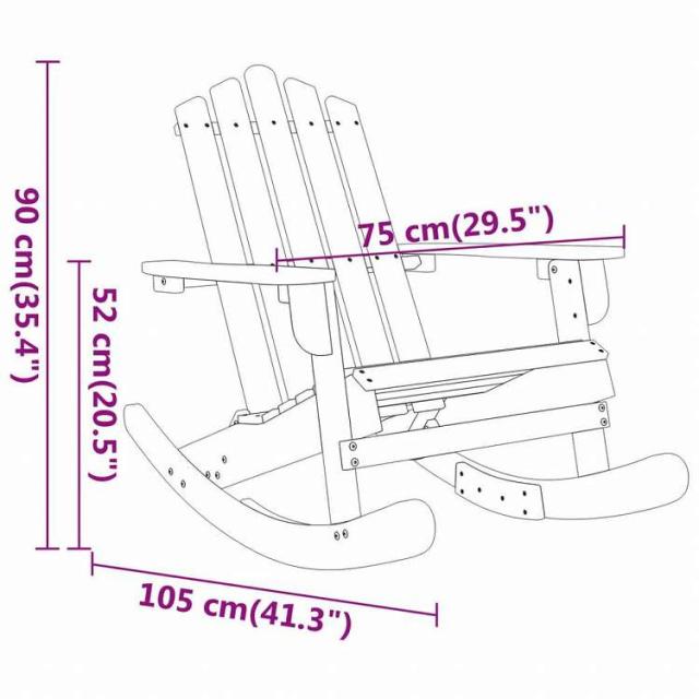 vidaXL アディロンダックロッキングチェア アカシア無垢材家具 アウトドア家具 屋外椅子 アウトドアベンチチェア(代引不可)【送料無料】_6