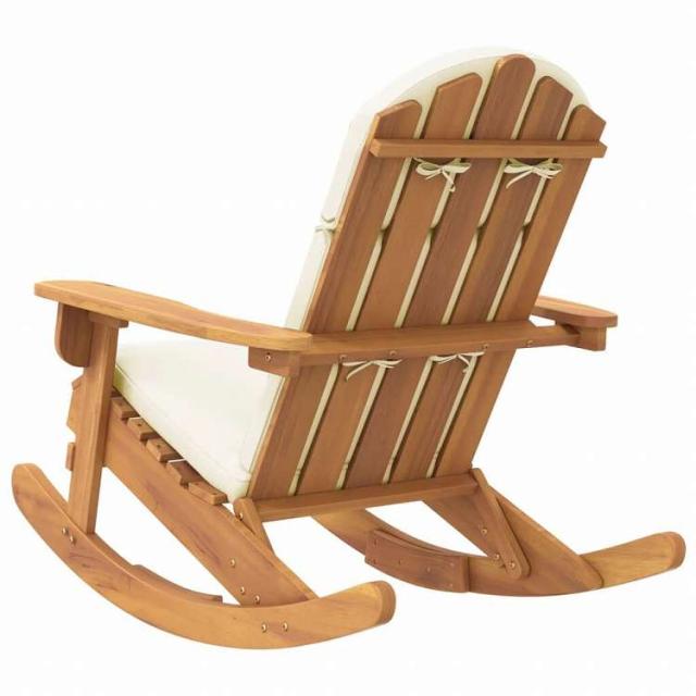vidaXL アディロンダックガーデンチェア クッション付き アカシア無垢材家具 アウトドア家具 屋外椅子 アウトドアベンチチェア(代引不可)【送料無料】_4