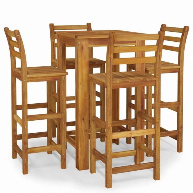 vidaXL ガーデンバーセット 5点セット アカシア無垢材家具 アウトドア家具 屋外家具セット(代引不可)【送料無料】_1
