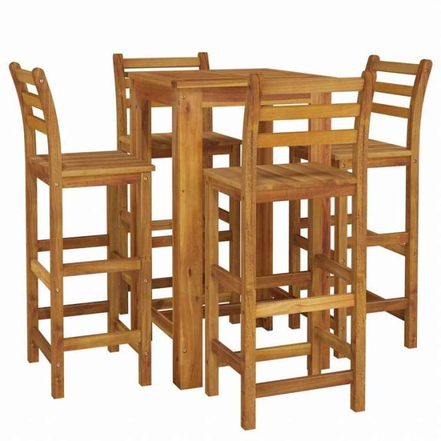 vidaXL ガーデンバーセット 5点セット アカシア無垢材家具 アウトドア家具 屋外家具セット(代引不可)【送料無料】_2