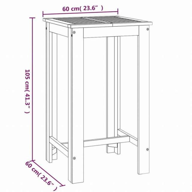 vidaXL ガーデンバーセット 5点セット アカシア無垢材家具 アウトドア家具 屋外家具セット(代引不可)【送料無料】_8