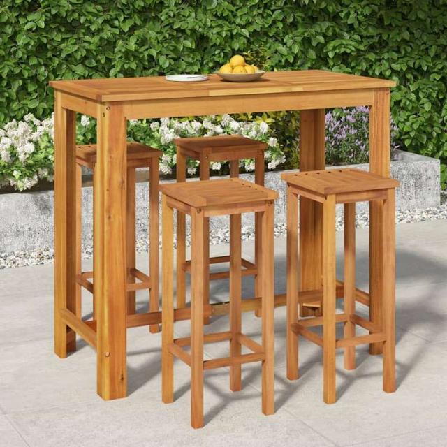 vidaXL ガーデンバーセット 5点セット アカシア無垢材家具 アウトドア家具 屋外家具セット(代引不可)【送料無料】
