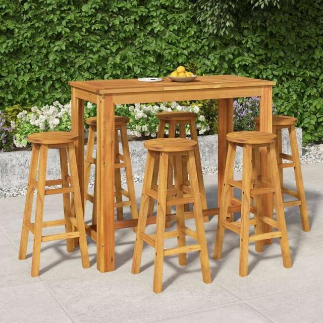 vidaXL ガーデンバーセット 7点セット アカシア無垢材家具 アウトドア家具 屋外家具セット(代引不可)【送料無料】 24,821円