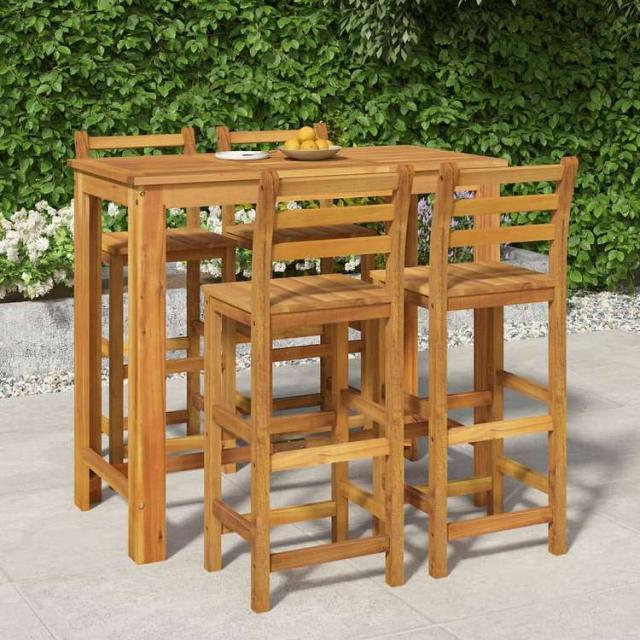 vidaXL ガーデンバーセット 5点セット アカシア無垢材家具 アウトドア家具 屋外家具セット(代引不可)【送料無料】
