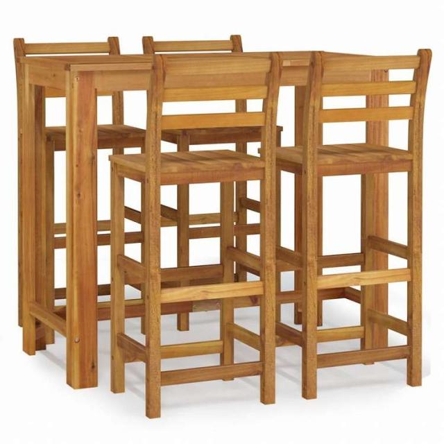 vidaXL ガーデンバーセット 5点セット アカシア無垢材家具 アウトドア家具 屋外家具セット(代引不可)【送料無料】_1