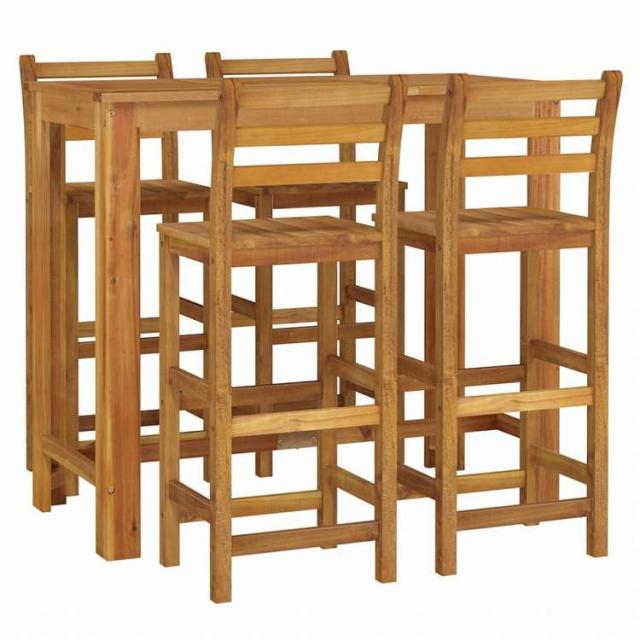 vidaXL ガーデンバーセット 5点セット アカシア無垢材家具 アウトドア家具 屋外家具セット(代引不可)【送料無料】_2