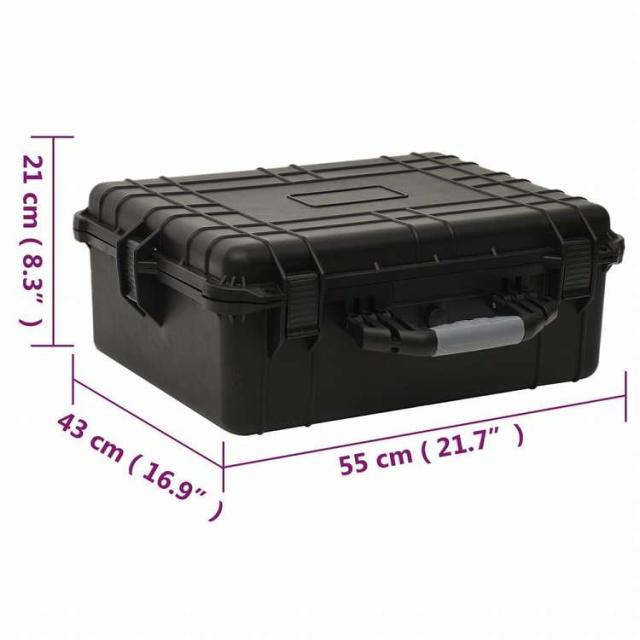 vidaXL ポータブルフライトケース ブラック 55x43x21 cm PPカメラ&光化学機器 カメラ&光化学アクセサリ カメラパーツ&アクセサリー カメラバッグ・ケース(代引不可)【送料無料】_7