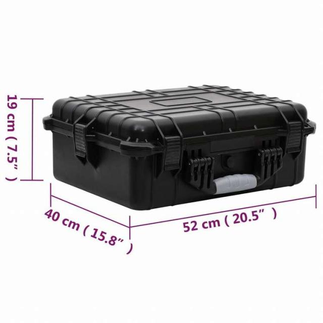 vidaXL ポータブルフライトケース ブラック 52x40x19 cm PPカメラ&光化学機器 カメラ&光化学アクセサリ カメラパーツ&アクセサリー カメラバッグ・ケース(代引不可)【送料無料】_7