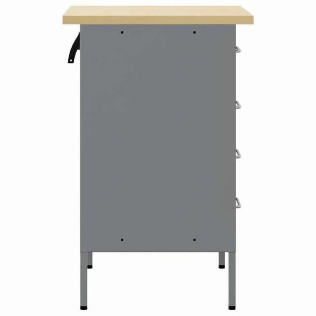 vidaXL 作業台 引き出し付き ストレージ付き 黒とグレー 50 x 55 x 85 cm エンジニアードウッドとスチール ハードウェア ハードウェアアクセサリ 工具収納・整理整頓 ワークベンチ(代引不可)【送料無料】_5