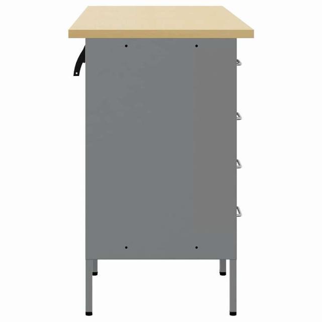vidaXL 作業キャビネット 引き出し付き 3 pcs 黒とグレー 75 x 45 x 85 cm エンジニアードウッドとスチール ハードウェア ハードウェアアクセサリ 工具収納・整理整頓(代引不可)【送料無料】_6