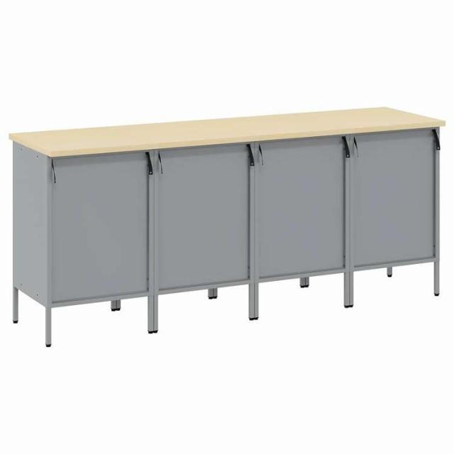 vidaXL 作業キャビネット 引き出し付き 4 pcs 黒とグレー 200 x 55 x 85 cm エンジニアードウッドとスチール ハードウェア ハードウェアアクセサリ 工具収納・整理整頓(代引不可)【送料無料】_3