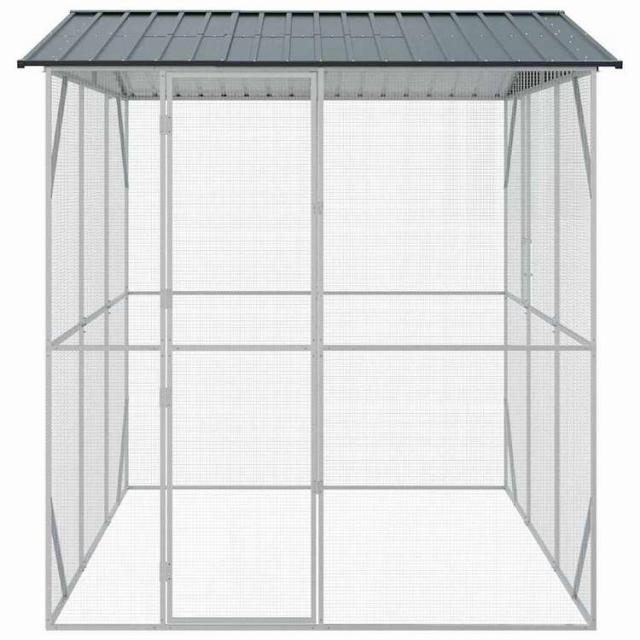 vidaXL バードケージ ストレージ付き アンスラサイト 227 x 310 x 247 cm 亜鉛めっき鋼 動物&ペット用品 ペット用品 鳥用品 取りかご・スタンド(代引不可)【送料無料】_5