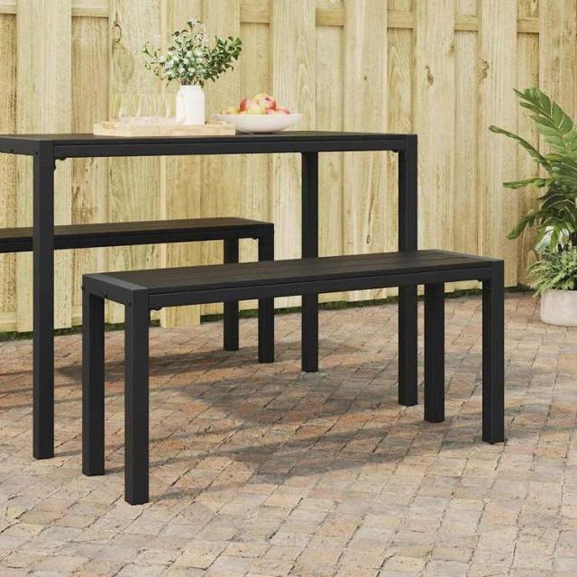 vidaXL ガーデンベンチ ブラック 100 x 28 x 45cm スチール 家具 アウトドア家具 屋外椅子 アウトドアベンチ(代引不可)【送料無料】_1