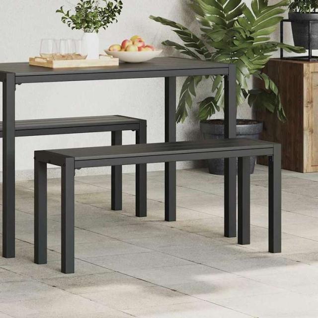 vidaXL ガーデンベンチ ブラック 100 x 28 x 45cm スチール 家具 アウトドア家具 屋外椅子 アウトドアベンチ(代引不可)【送料無料】_2