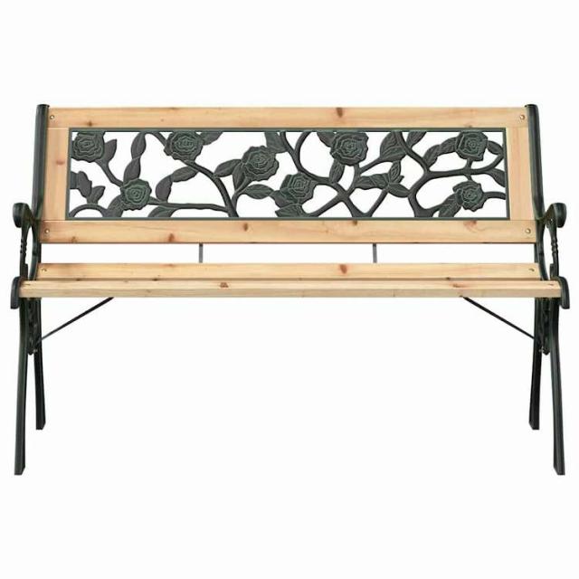vidaXL ガーデンベンチ クッション付き ブラウン 116 x 54 x 73 cm 木材 家具 アウトドア家具 屋外椅子 アウトドアベンチ(代引不可)【送料無料】_3