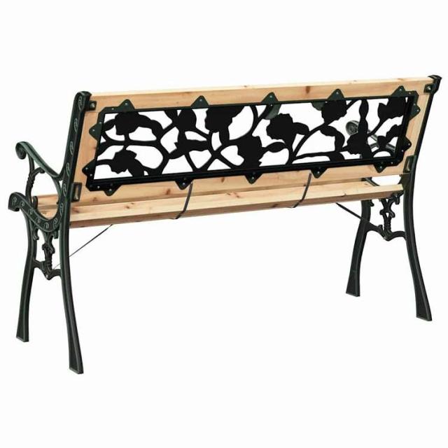 vidaXL ガーデンベンチ クッション付き ブラウン 116 x 54 x 73 cm 木材 家具 アウトドア家具 屋外椅子 アウトドアベンチ(代引不可)【送料無料】_5