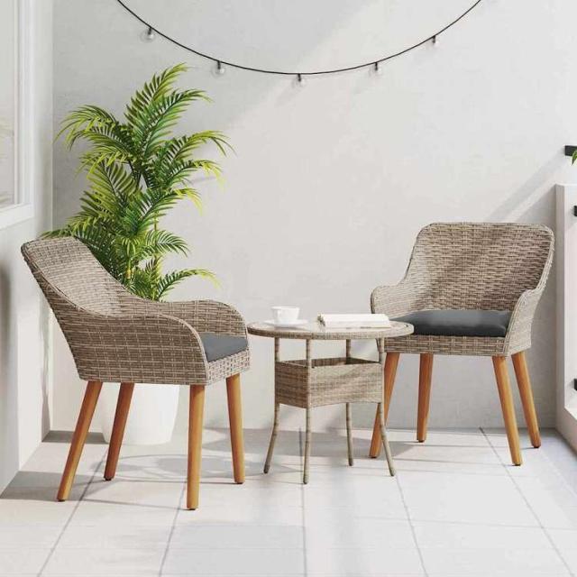 vidaXL ガーデンチェア クッション付き 2 pcs ブラック 62.5 x 55 x 82 