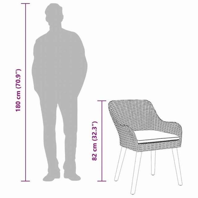 vidaXL ガーデンチェア クッション付き 2 pcs 灰色 62.5 x 55 x 82 cm ポリラタン 家具 アウトドア家具 屋外椅子 アウトドアベンチチェア(代引不可)【送料無料】_10