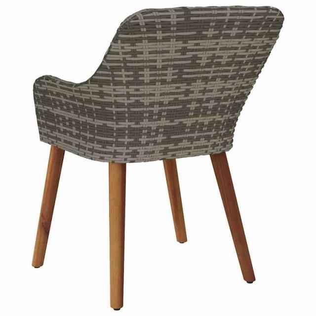 vidaXL ガーデンチェア クッション付き 2 pcs 灰色 62.5 x 55 x 82 cm ポリラタン 家具 アウトドア家具 屋外椅子 アウトドアベンチチェア(代引不可)【送料無料】_6