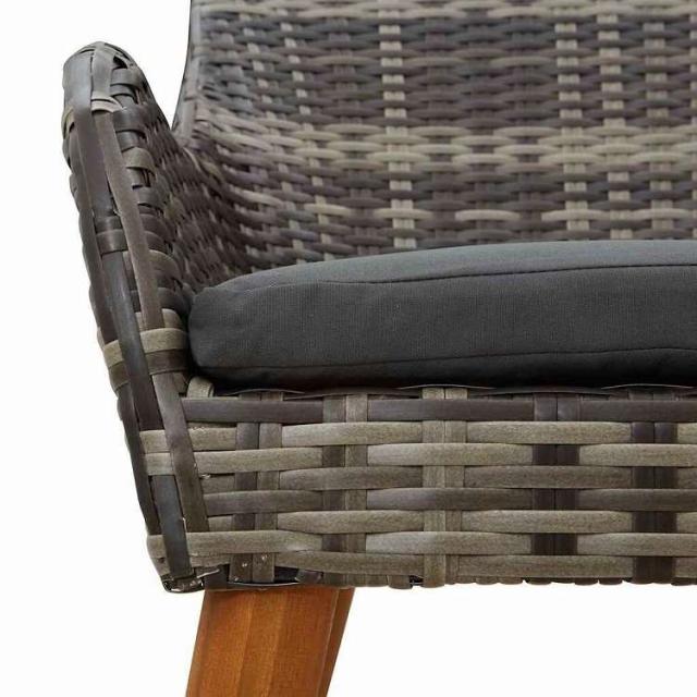 vidaXL ガーデンチェア クッション付き 2 pcs 灰色 62.5 x 55 x 82 cm ポリラタン 家具 アウトドア家具 屋外椅子 アウトドアベンチチェア(代引不可)【送料無料】_8