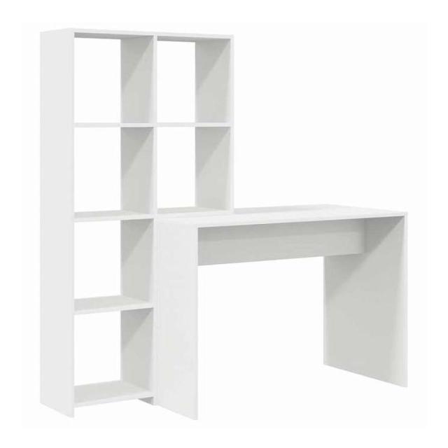 vidaXL デスク 棚で ストレージ付き ホワイト 138.5 x 55 x 143 cm エンジニアリングウッド 家具 オフィス家具 デスク(代引不可)【送料無料】