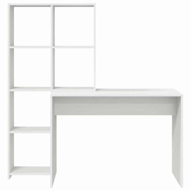 vidaXL デスク 棚で ストレージ付き ホワイト 138.5 x 55 x 143 cm エンジニアリングウッド 家具 オフィス家具 デスク(代引不可)【送料無料】_4