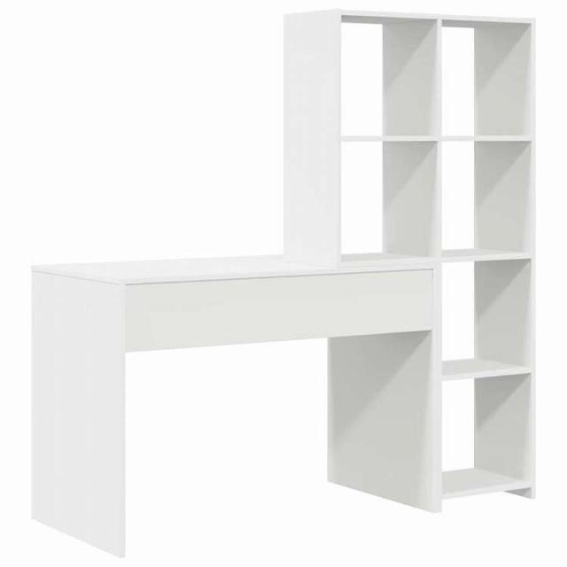 vidaXL デスク 棚で ストレージ付き ホワイト 138.5 x 55 x 143 cm エンジニアリングウッド 家具 オフィス家具 デスク(代引不可)【送料無料】_6
