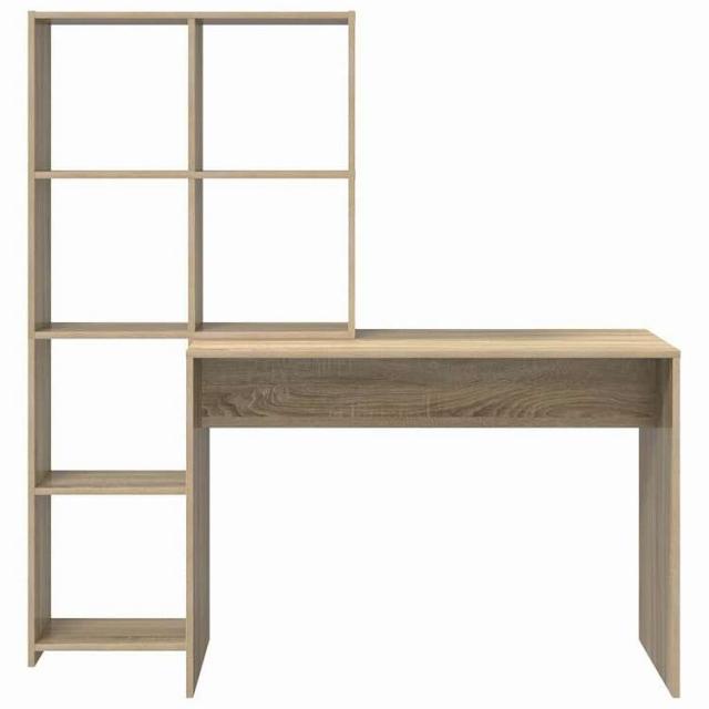 vidaXL デスク 棚で ストレージ付き ソノマオーク 138.5 x 55 x 143 cm エンジニアリングウッド 家具 オフィス家具 デスク(代引不可)【送料無料】_4