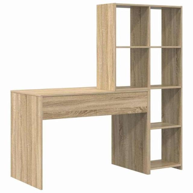 vidaXL デスク 棚で ストレージ付き ソノマオーク 138.5 x 55 x 143 cm エンジニアリングウッド 家具 オフィス家具 デスク(代引不可)【送料無料】_6