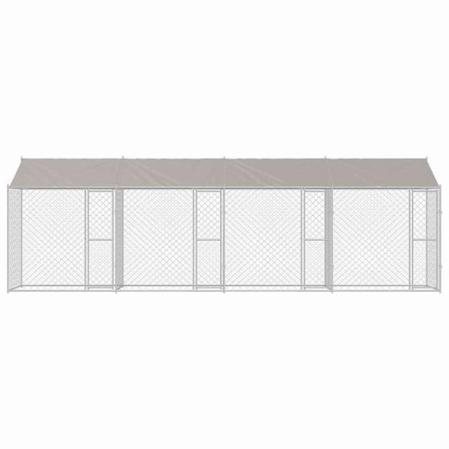 vidaXL 屋根付き犬用ケージ シルバー 800 x 200 x 256 cm スチールとPE 動物&ペット用品 ペット用品 犬用品 犬小屋・ドッグラン(代引不可)【送料無料】_3