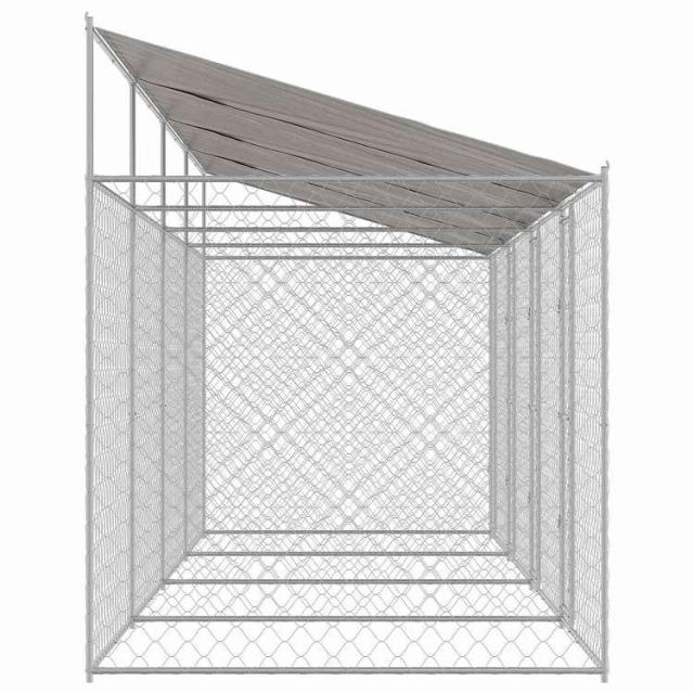 vidaXL 屋根付き犬用ケージ シルバー 800 x 200 x 256 cm スチールとPE 動物&ペット用品 ペット用品 犬用品 犬小屋・ドッグラン(代引不可)【送料無料】_4
