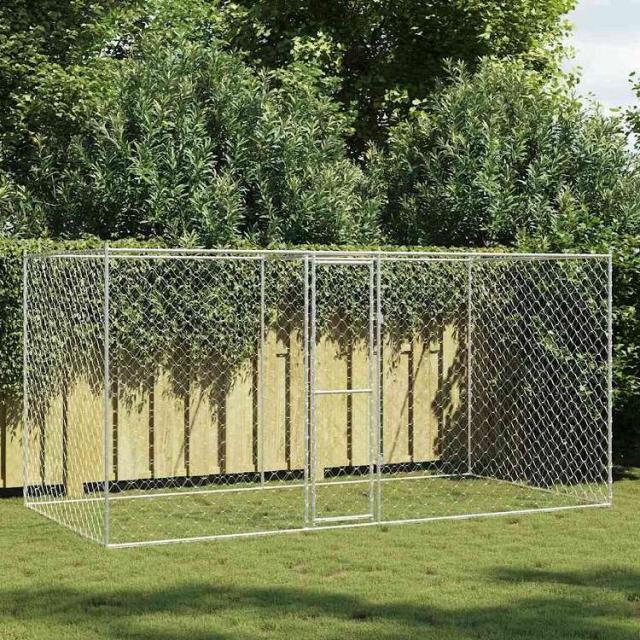vidaXL 犬用ケージ シルバー 400 x 200 x 200 cm 亜鉛めっき鋼 動物&ペット用品 ペット用品 犬用品 犬小屋・ドッグラン(代引不可)【送料無料】_1