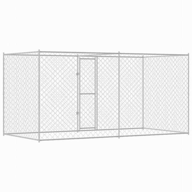 vidaXL 犬用ケージ シルバー 400 x 200 x 200 cm 亜鉛めっき鋼 動物&ペット用品 ペット用品 犬用品 犬小屋・ドッグラン(代引不可)【送料無料】_5
