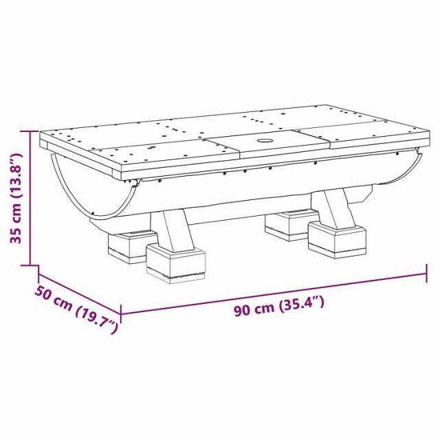 vidaXL コーヒーテーブル ナチュラル 90 x 50 x 35 cm 木材 家具 テーブル アクセントテーブル コーヒーテーブル(代引不可)【送料無料】_11