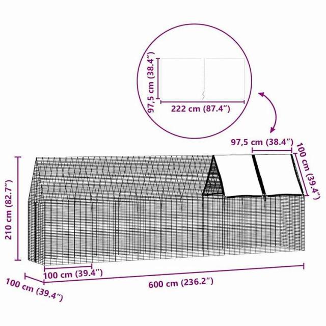 vidaXL 鶏掘っ建て小屋 2 pcs しろがね色 600 x 100 x 210 糎 ジンクめっき鋼 毛の荒物&amp;愛玩動物装具 愛玩動物装具 小毛の荒物装具 小毛の荒物 繁殖・臥せ篭(代引不可)【貨物輸送無料】