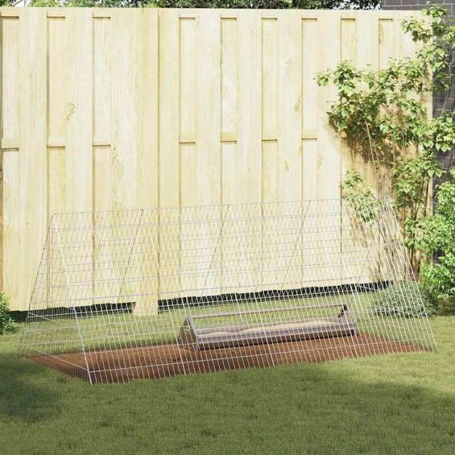 vidaXL 鶏掘っ建て小屋 しろがね色 215 x 100 x 85 糎 ジンクめっき鋼 毛の荒物&amp;愛玩動物装具 愛玩動物装具 小毛の荒物装具 小毛の荒物 繁殖・臥せ篭(代引不可)【貨物輸送無料】
