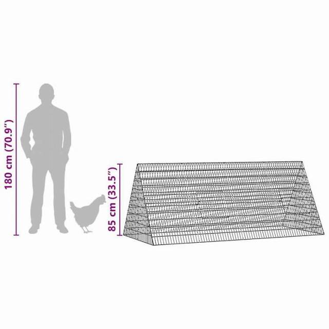 vidaXL 鶏掘っ建て小屋 しろがね色 215 x 100 x 85 糎 ジンクめっき鋼 毛の荒物&amp;愛玩動物装具 愛玩動物装具 小毛の荒物装具 小毛の荒物 繁殖・臥せ篭(代引不可)【貨物輸送無料】