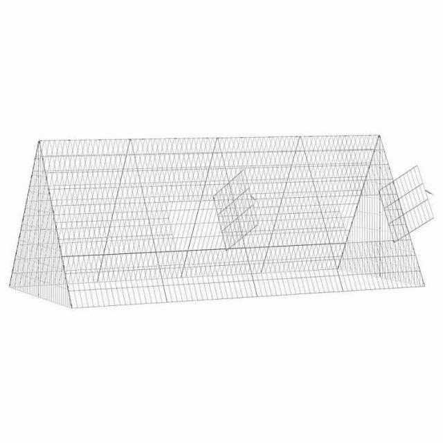 vidaXL 鶏掘っ建て小屋 しろがね色 215 x 100 x 85 糎 ジンクめっき鋼 毛の荒物&amp;愛玩動物装具 愛玩動物装具 小毛の荒物装具 小毛の荒物 繁殖・臥せ篭(代引不可)【貨物輸送無料】