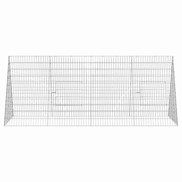 vidaXL 鶏掘っ建て小屋 しろがね色 215 x 100 x 85 糎 ジンクめっき鋼 毛の荒物&amp;愛玩動物装具 愛玩動物装具 小毛の荒物装具 小毛の荒物 繁殖・臥せ篭(代引不可)【貨物輸送無料】