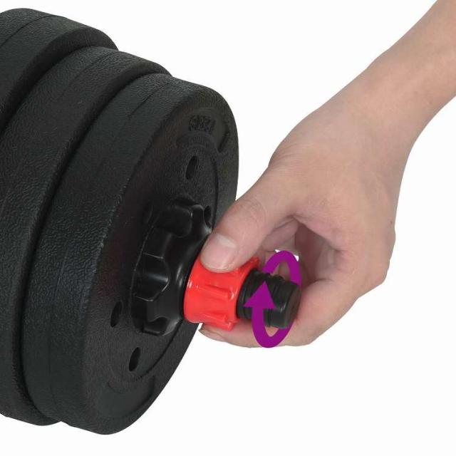 vidaXL 2-in-1ダンベルセット 30kg 黒と赤 セメントと鉄砂 スポーツグッズ エクササイズ&フィットネス ウエイトリフティング フリーウェイト(代引不可)【送料無料】_8