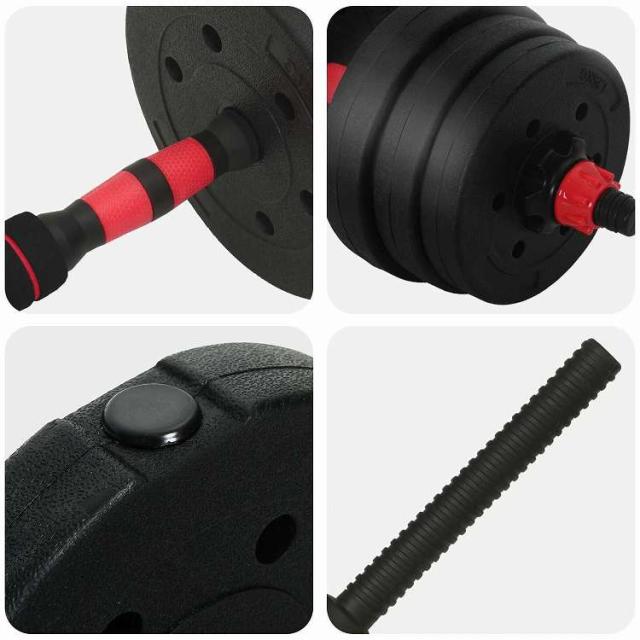 vidaXL 4-in-1ダンベルセット 30kg 黒と赤 セメントと鉄砂 スポーツグッズ エクササイズ&フィットネス ウエイトリフティング フリーウェイト(代引不可)【送料無料】_9