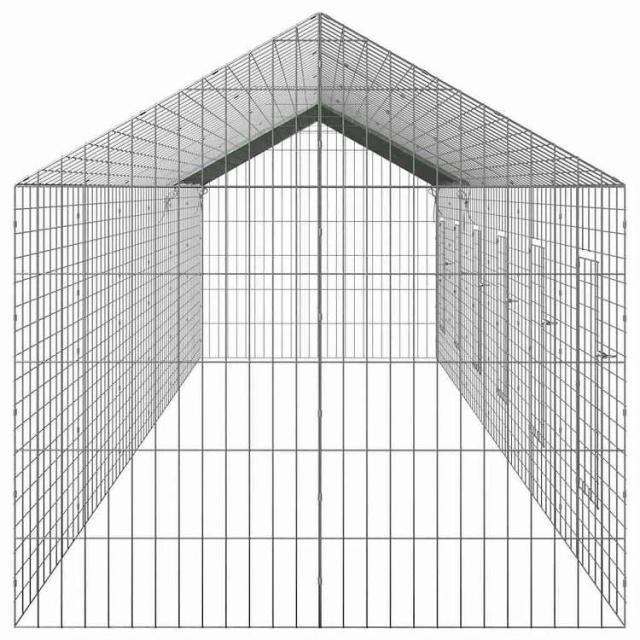 vidaXL ウサギケージ シルバー 400 x 78 x 78 cm 亜鉛めっき鋼 動物&ペット用品 ペット用品 小動物用品 小動物 飼育・ケージ(代引不可)【送料無料】_8