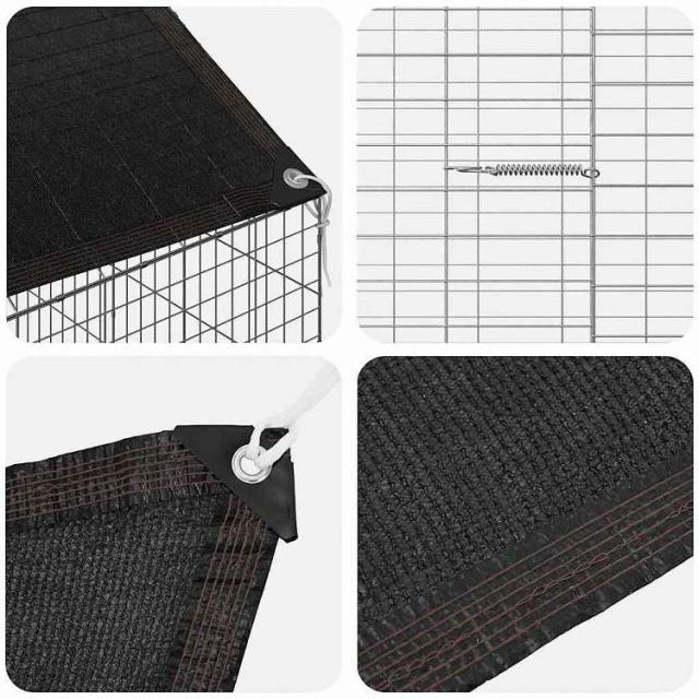 vidaXL ウサギケージ シルバー 400 x 78 x 78 cm 亜鉛めっき鋼 動物&ペット用品 ペット用品 小動物用品 小動物 飼育・ケージ(代引不可)【送料無料】_9